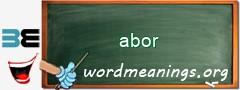 WordMeaning blackboard for abor